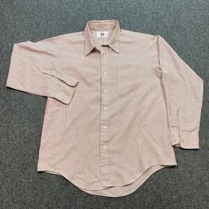 Charlie Brown Button Down Shirt Sz L Mens Red Striped Vintage Preppy Made In USA